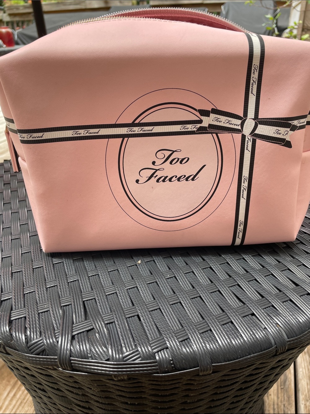 Too Faced Pink Cosmetic Makeup Bag | Travel Toiletry Case/ Bag